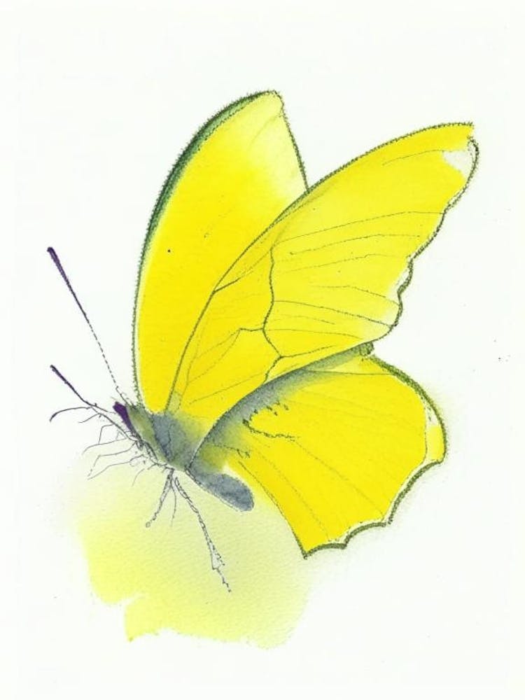 Clouded Yellow Butterfly Graffiti Illustration 1