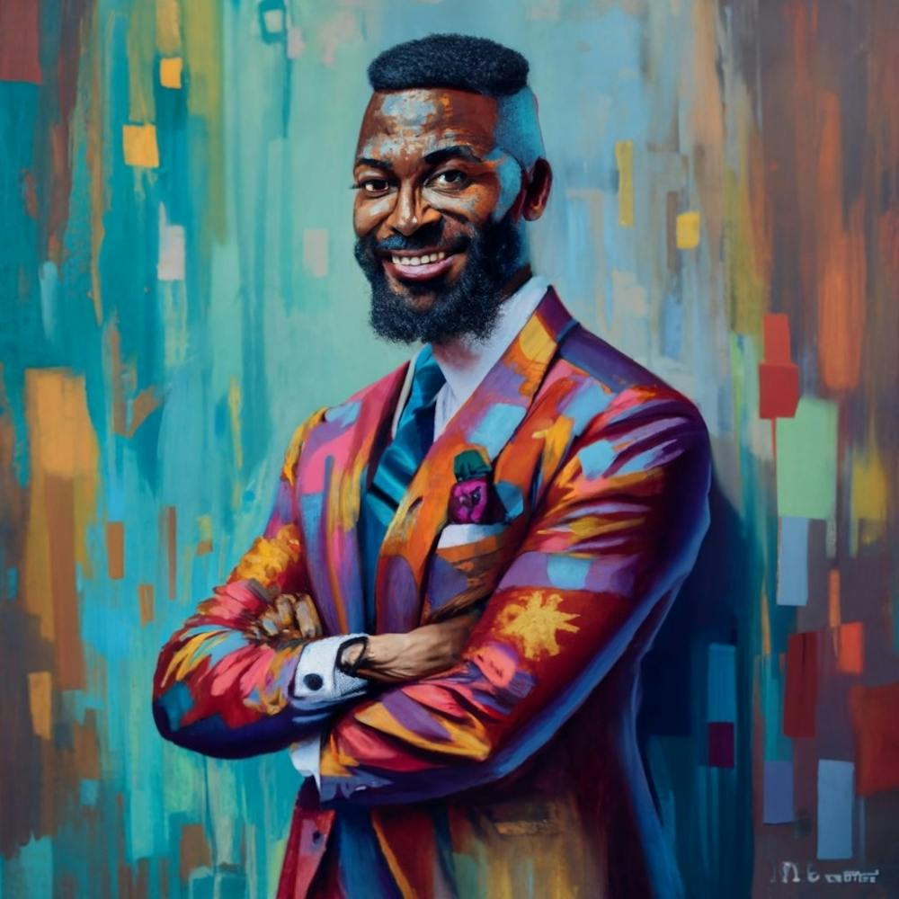 African Man In Colorful Suit