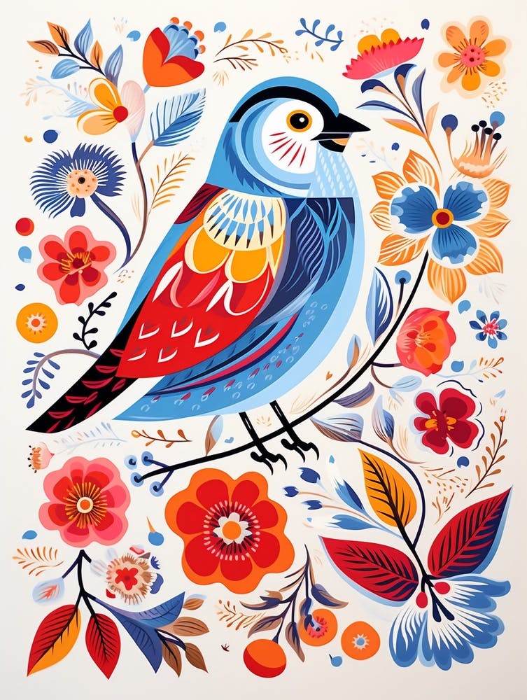 Scandinavian Bird Illustration House Sparrow 2