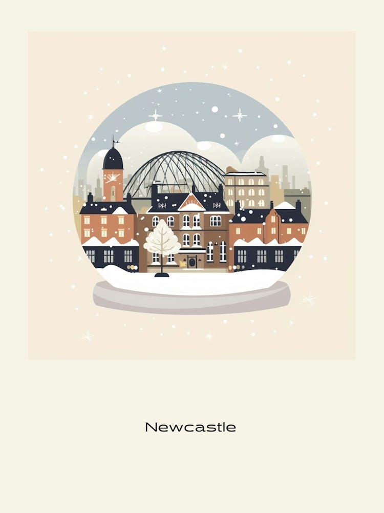 Newcastle Vereinigtes Königreich Schneekugel Poster