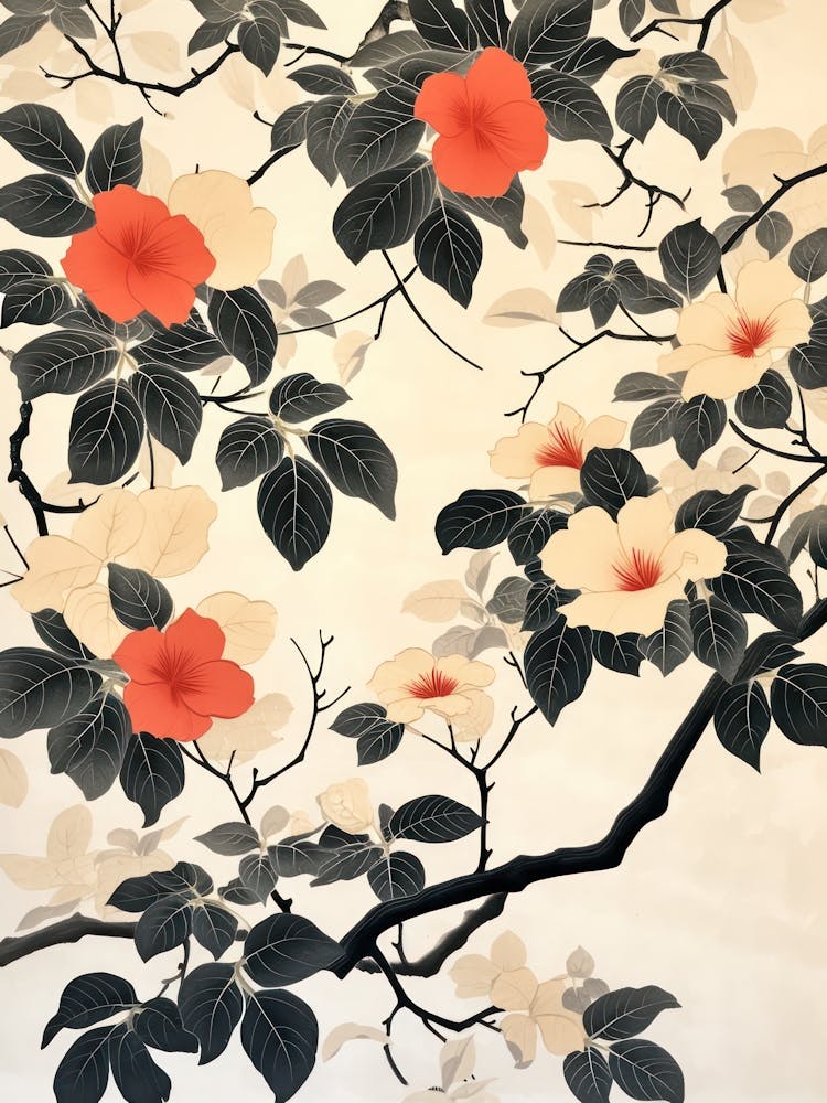 Great Japan Hokusai - Fleurs monochromes 131