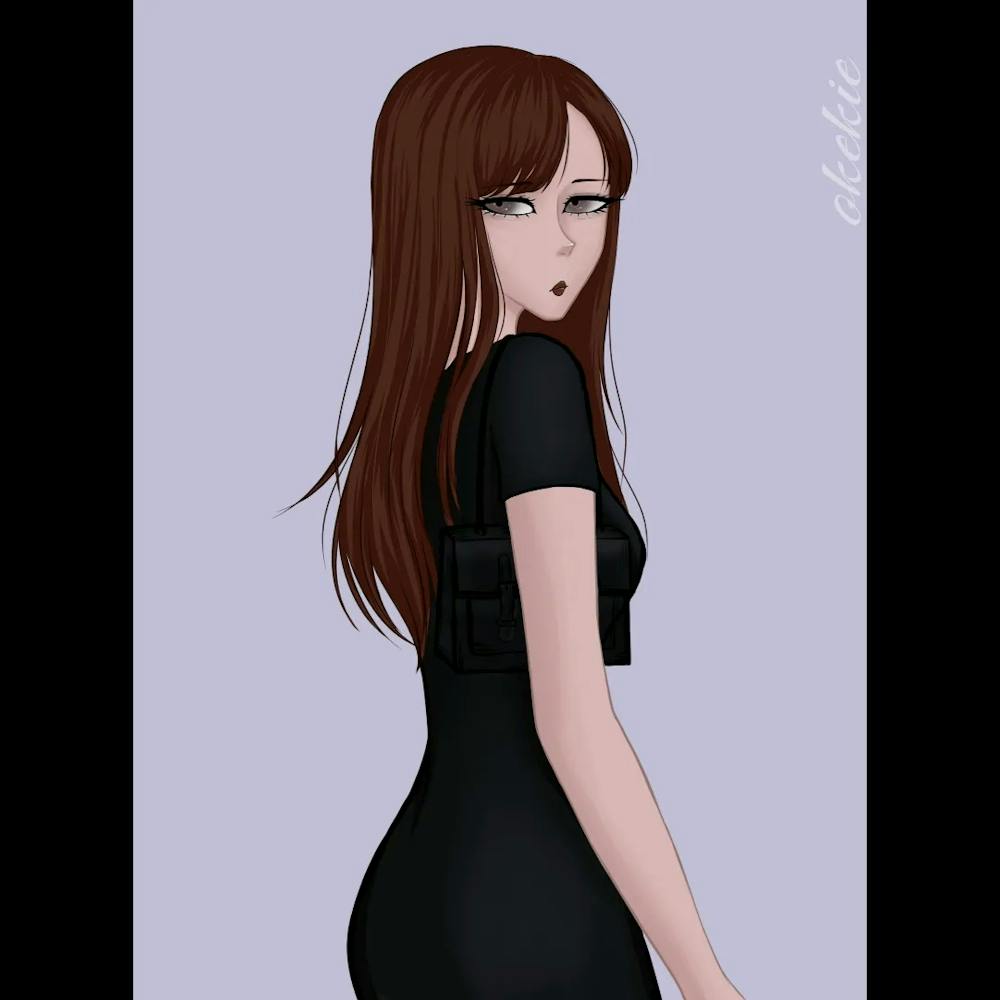 Girl In Black Dress