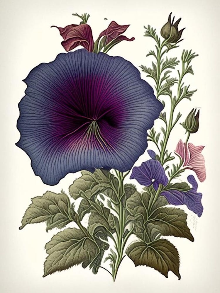 Wild Petunia Wildflower Vintage Botanical 1