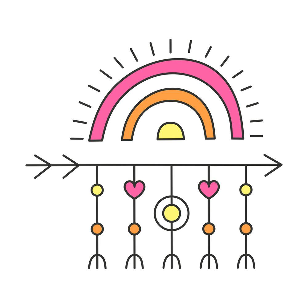 Boho Rainbow And Arrow