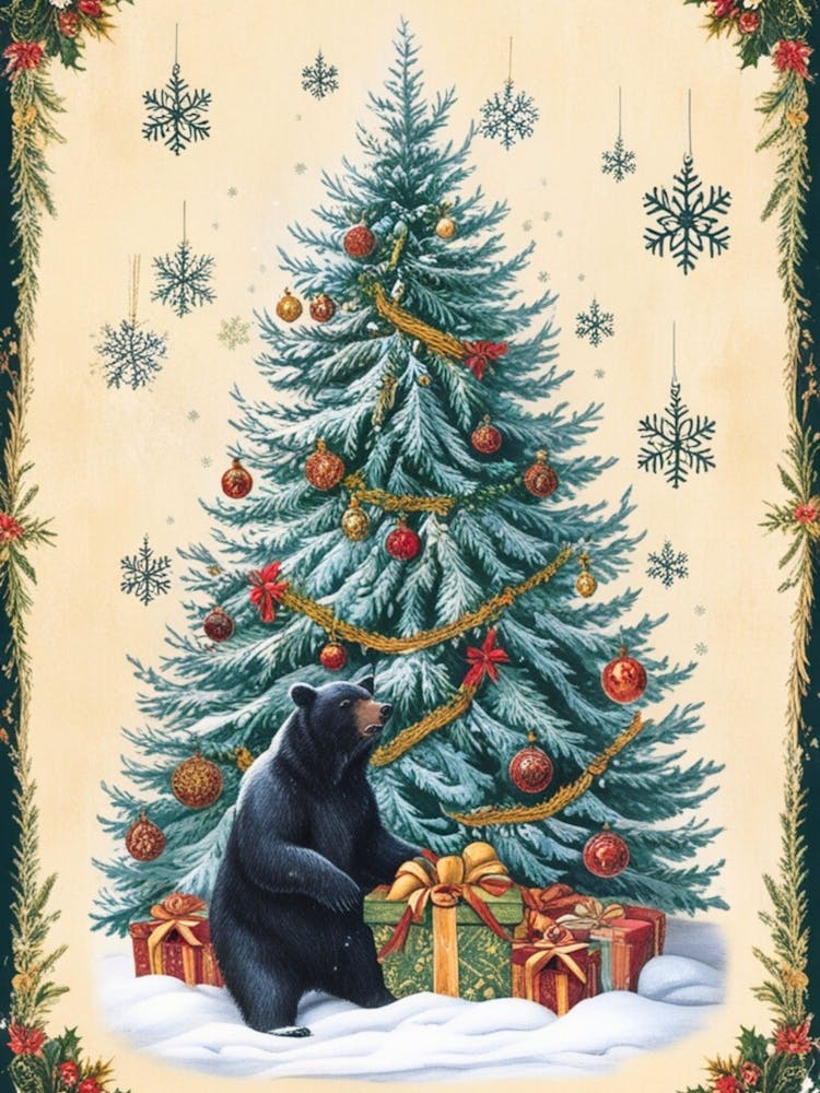 William Morris Black Bear Christmas Tree 1