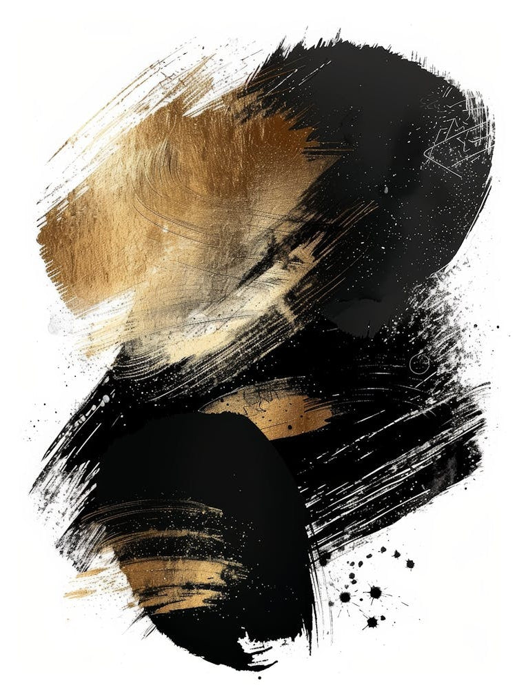 Abstract Black Gold Painting 1