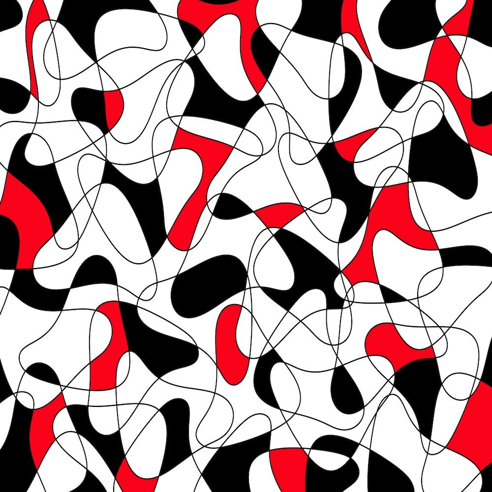 Abstract Red Black And White Pattern 1