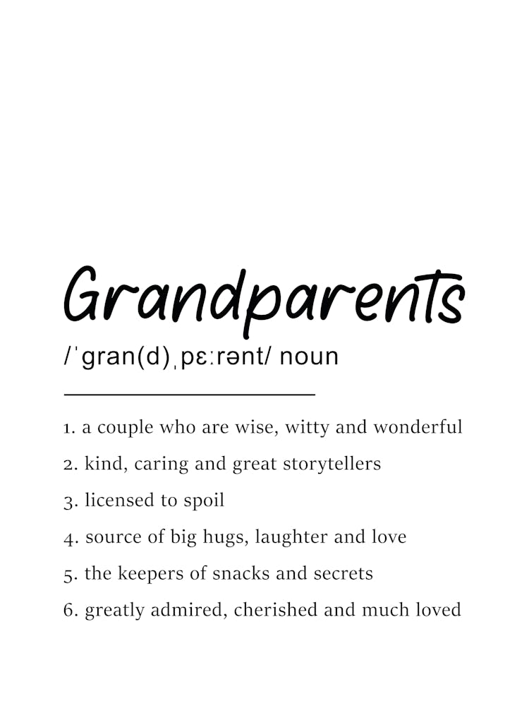 Grandparents Definition Poster - Dictionary