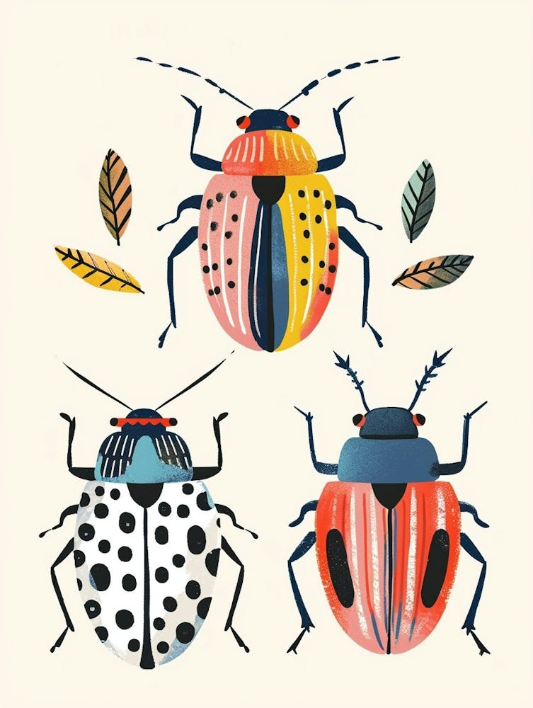 Colourful Insect Illustration Flea Beetle 8