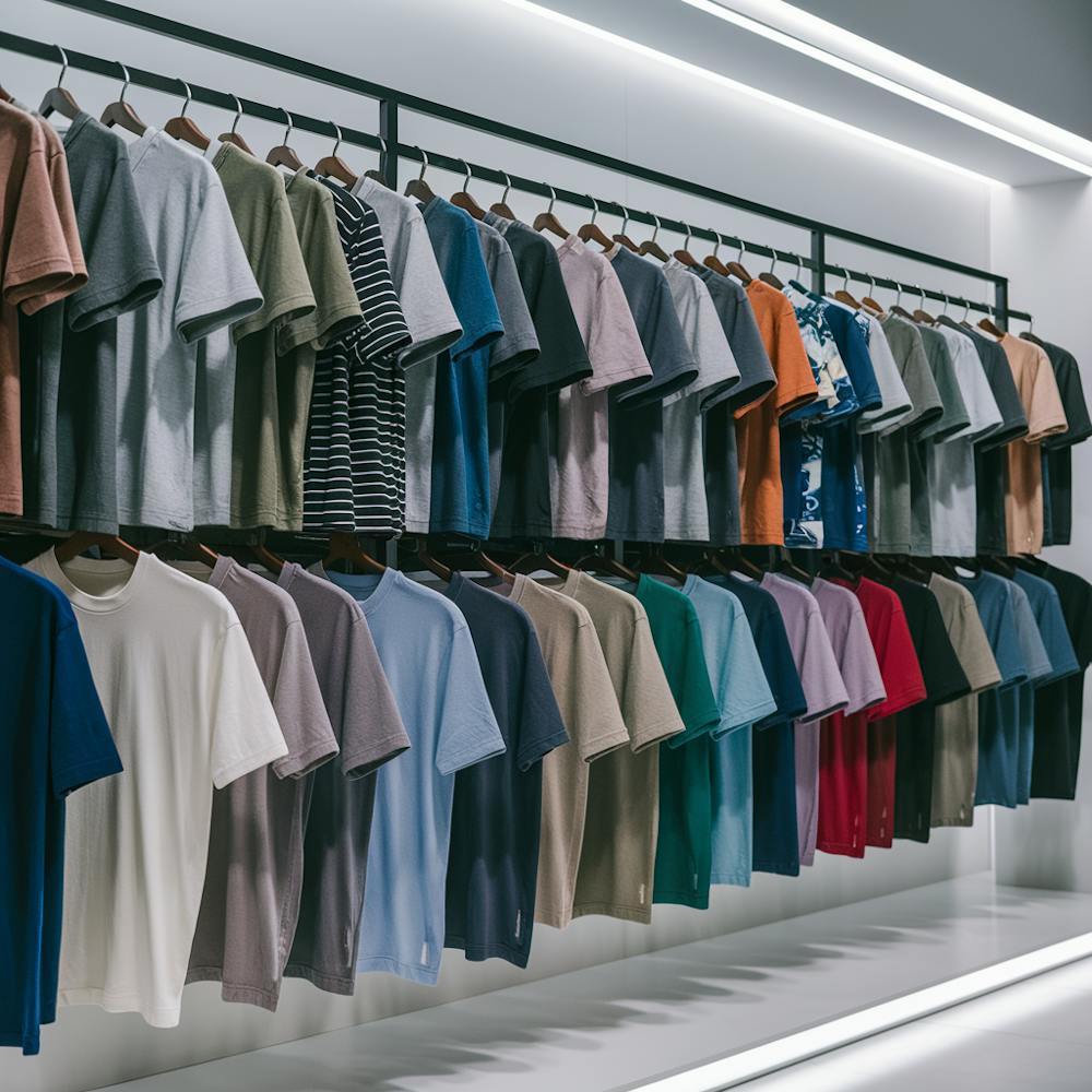 A rack of men's t-shirts 1