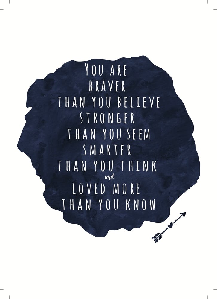 Braver Stronger Smarter Watercolour Cloud