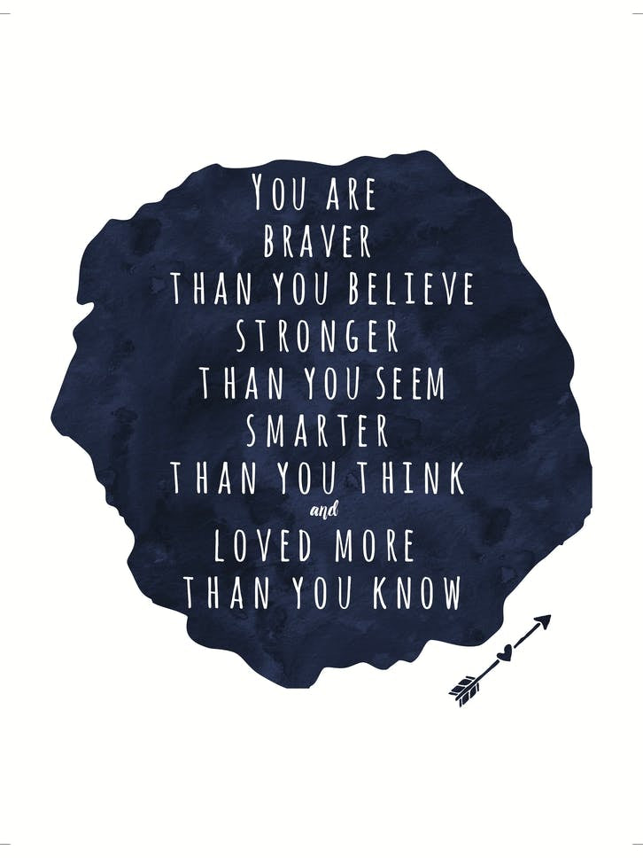 Braver Stronger Smarter Watercolour Cloud