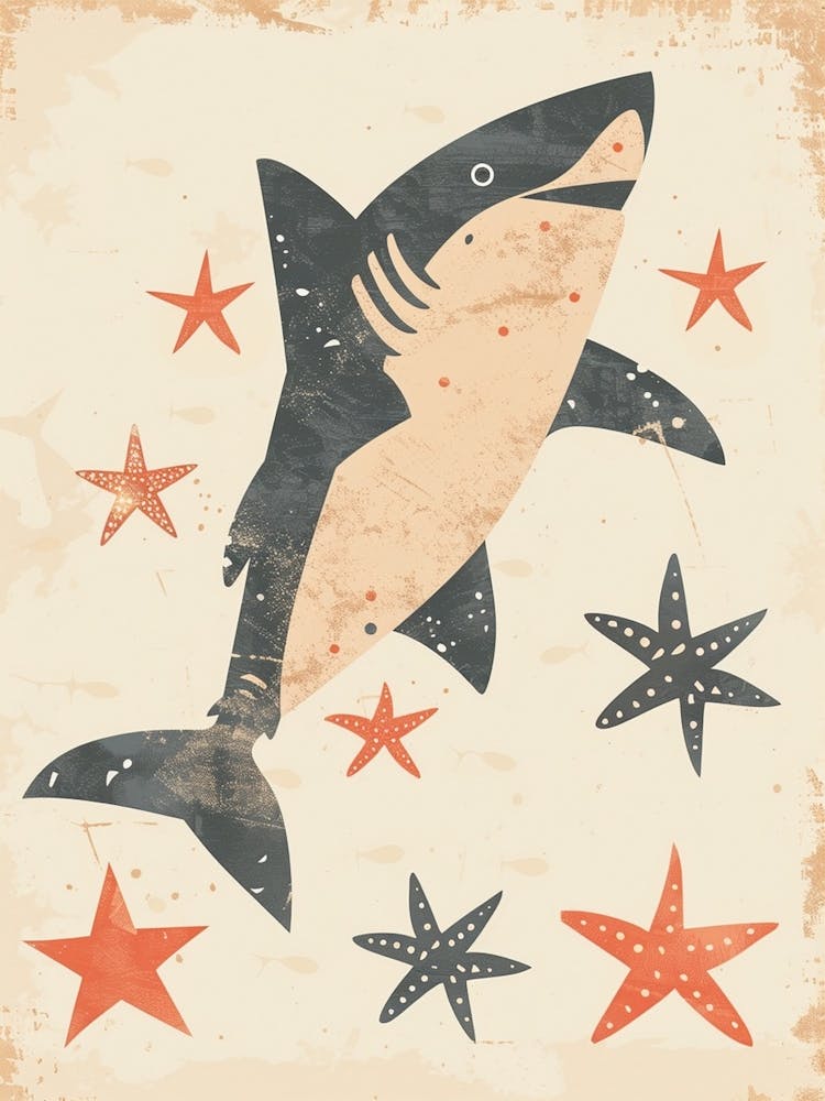 Shark & Starfish Muted Pastels 1