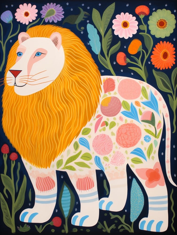 Maximalist Animal Painting Lion 6
