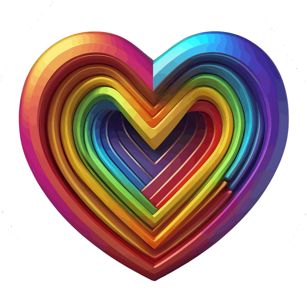 A Rainbow Heart 3d Icon, Vibrant Colors And Modern Design Generated By Ai