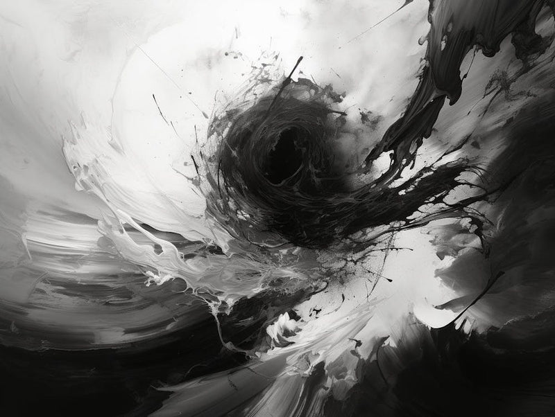 Transcendent Echoes Abstract Black And White 6