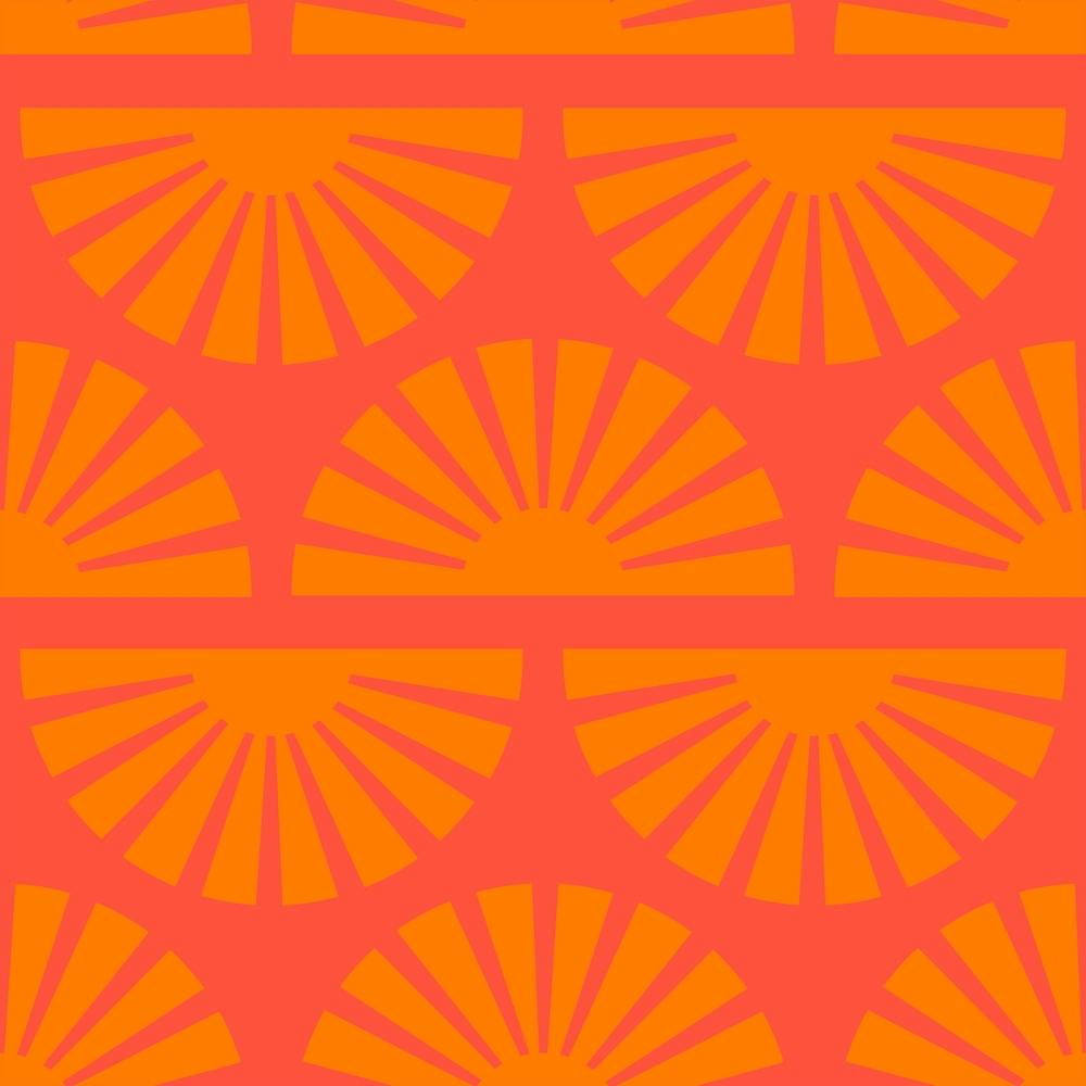 Geometric Pattern Vibrant Orange Sunrise Square