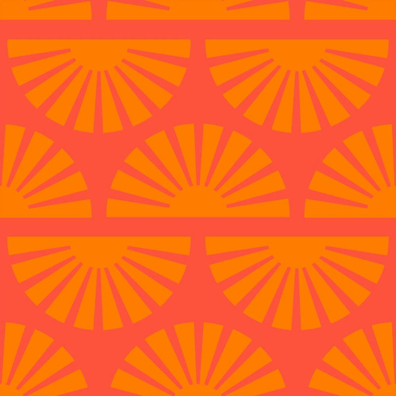 Geometric Pattern Vibrant Orange Sunrise Square