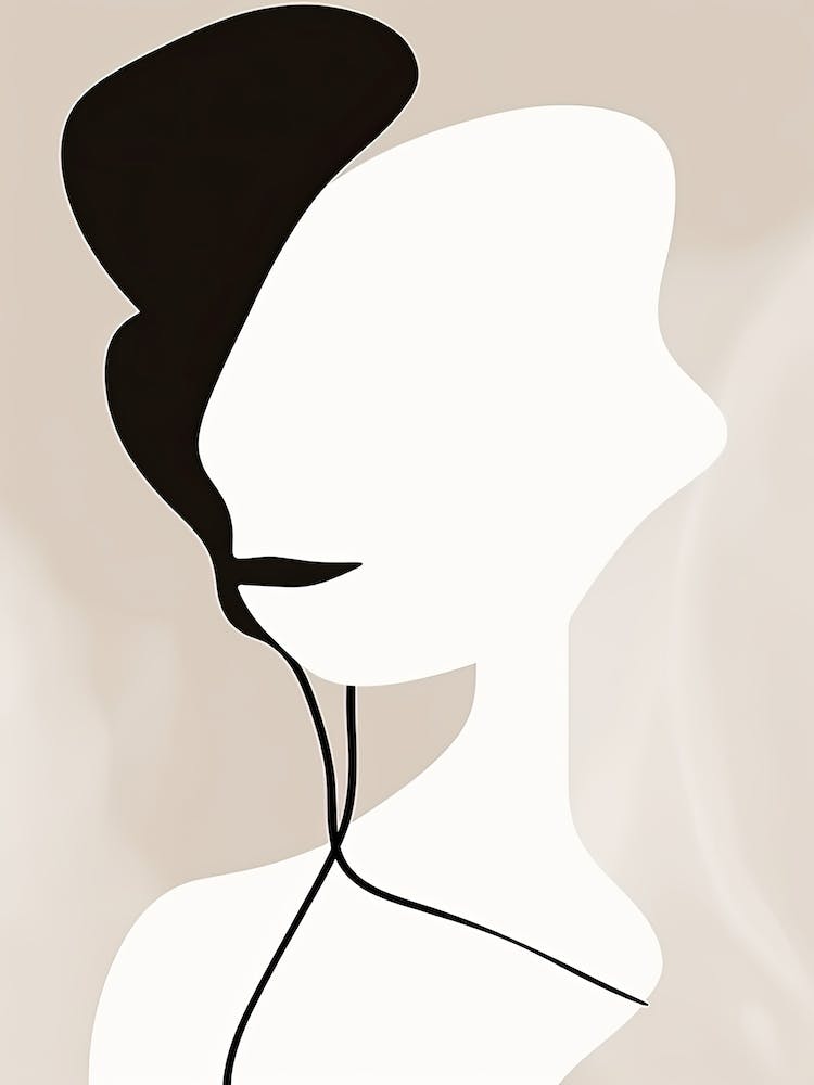 Face Line Art Abstract 4