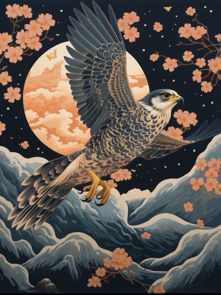 American Kestrel Gold Detail Painting