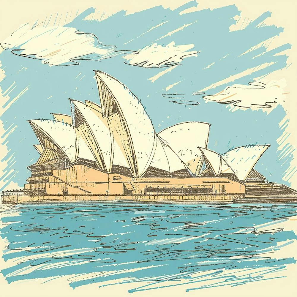 A Sydney Opera House In Sydney Hand Drawn Sketch 1720432938 3