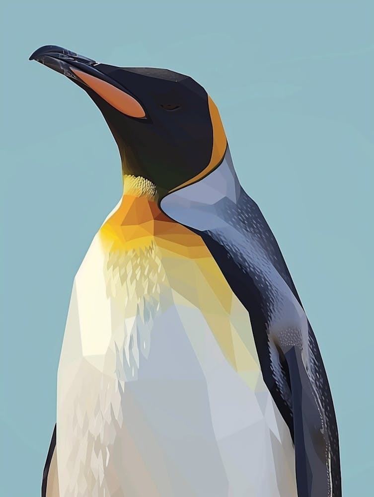 Emperor Penguin Zavodovski Island Minimalist Illustration 3