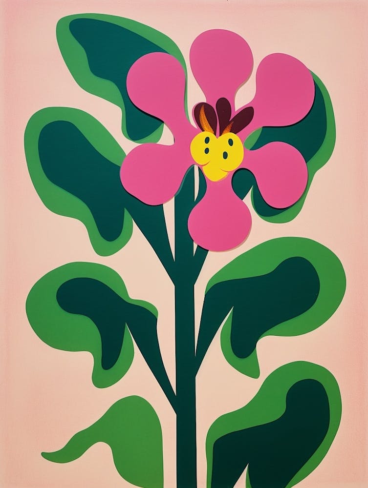 Cut Out Style Flower Art Monkey Orchid
