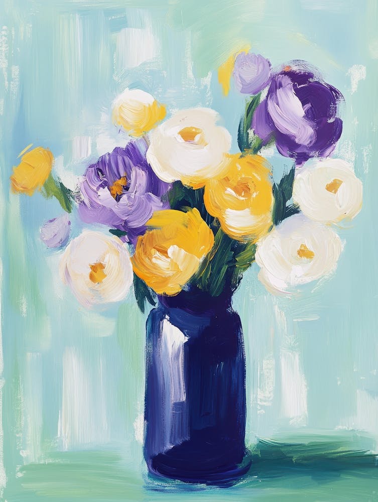 Flowers In A Blue Vase 8