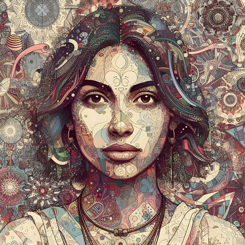 Woman With A Colorful Background