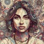 Woman With A Colorful Background