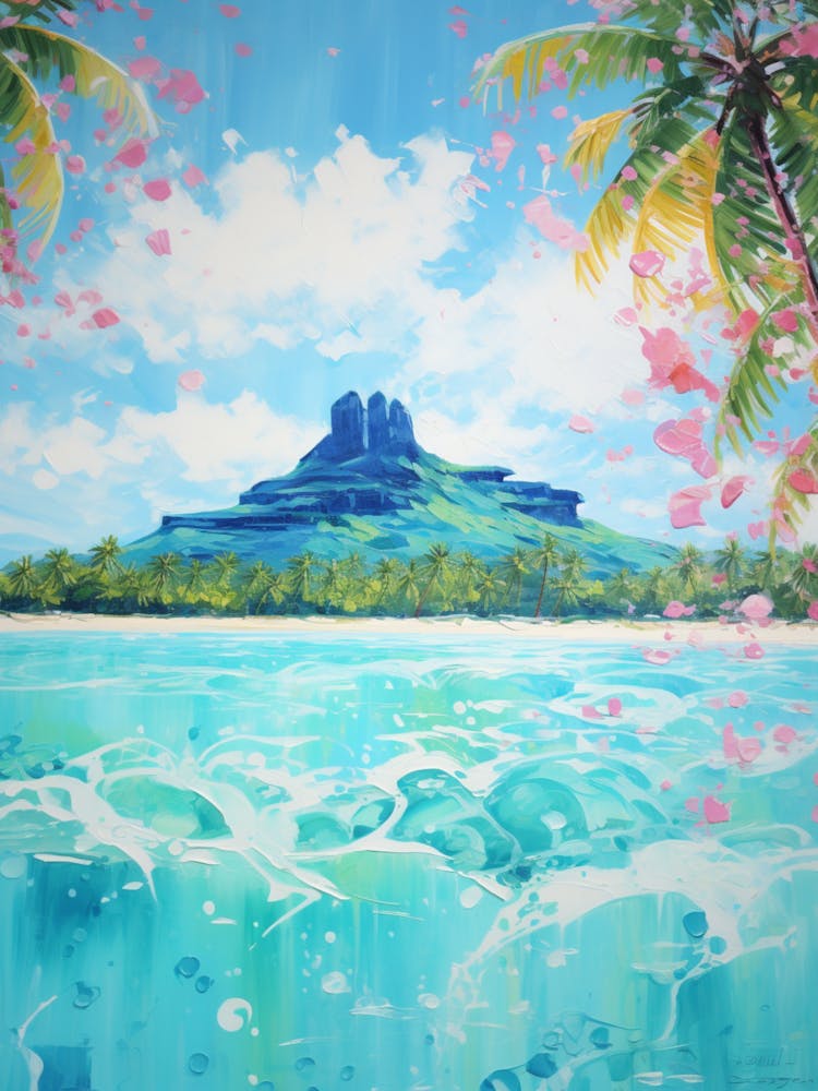 An Oil Painting Of Matira Beach, Bora Bora 1