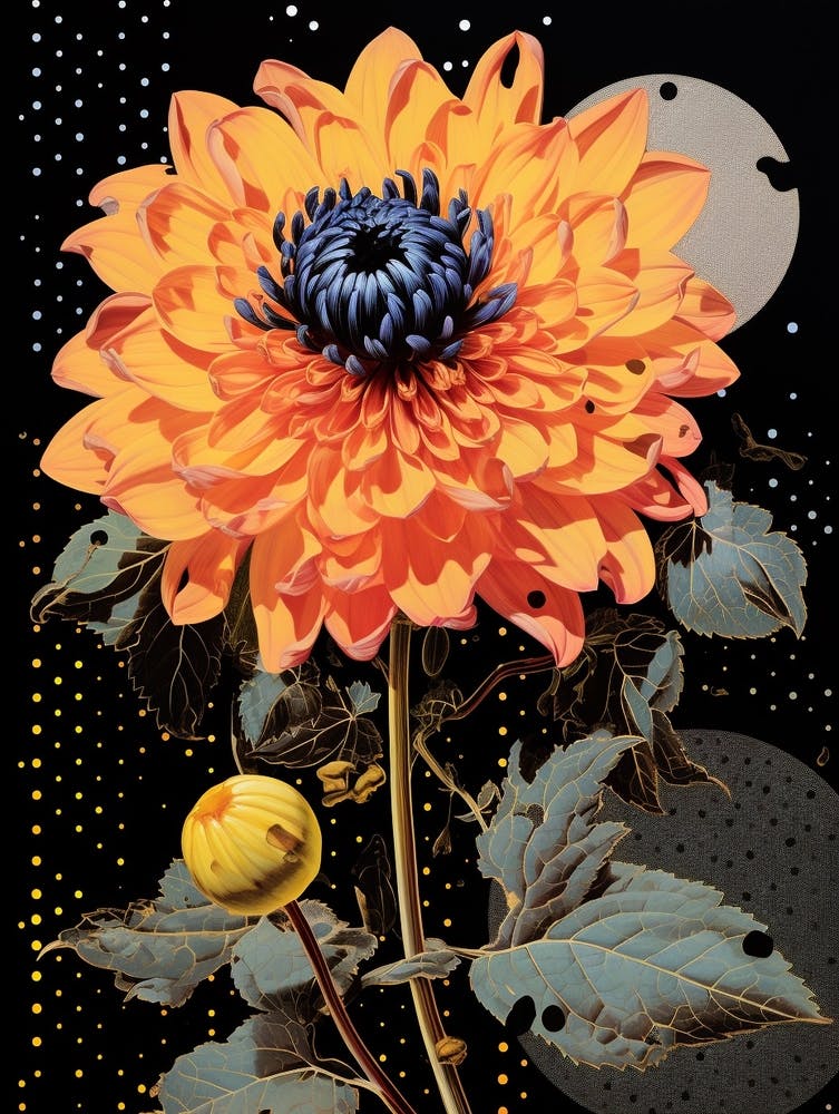 Surreal Florals Asters 1 Flower Painting