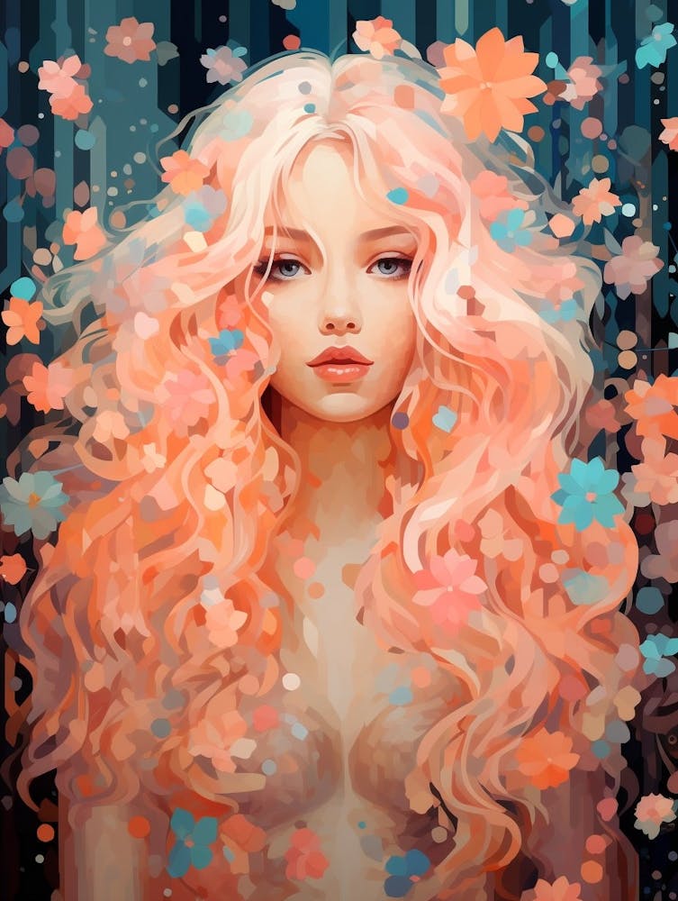 Digitale Pixelierung Abstrakt Geometrie Dame 2