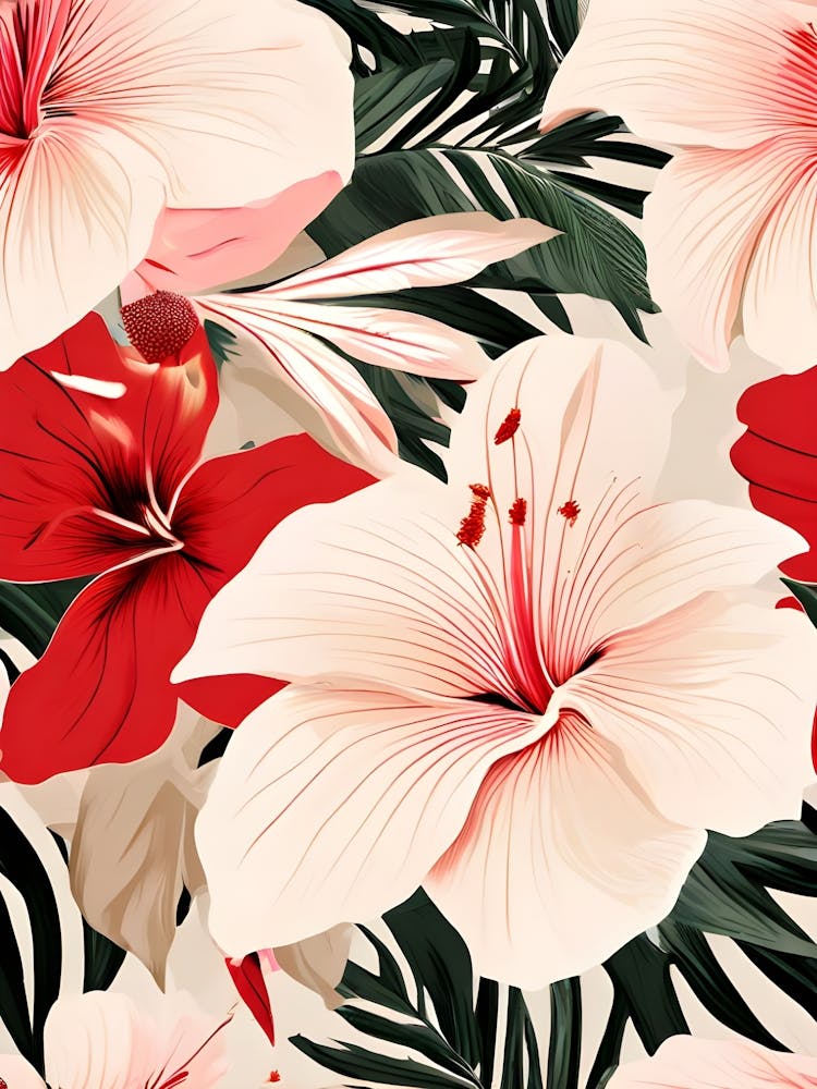 Seamless Pattern With Tropical Flowers 3