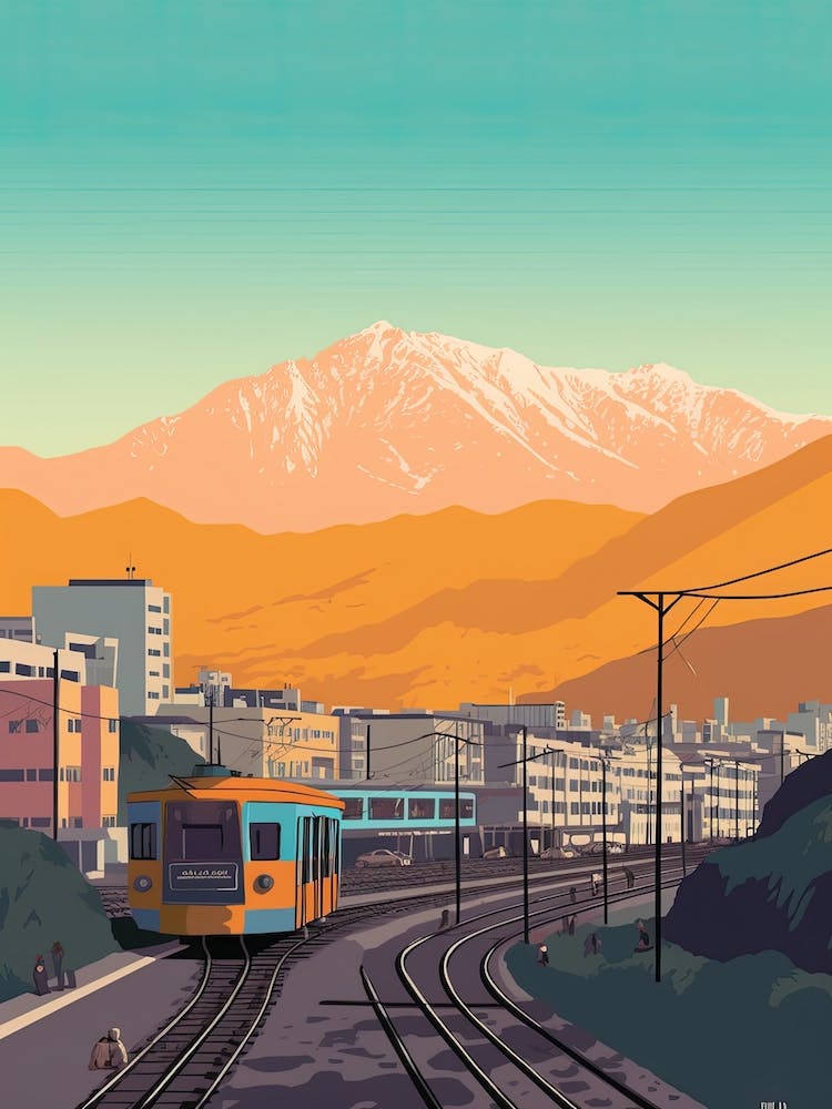 Santiago De Chile Travel Illustration 2