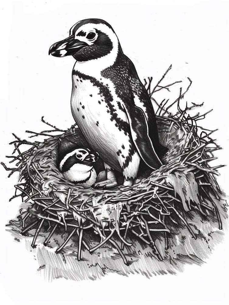 Brütender Afrikanischer Pinguin 3