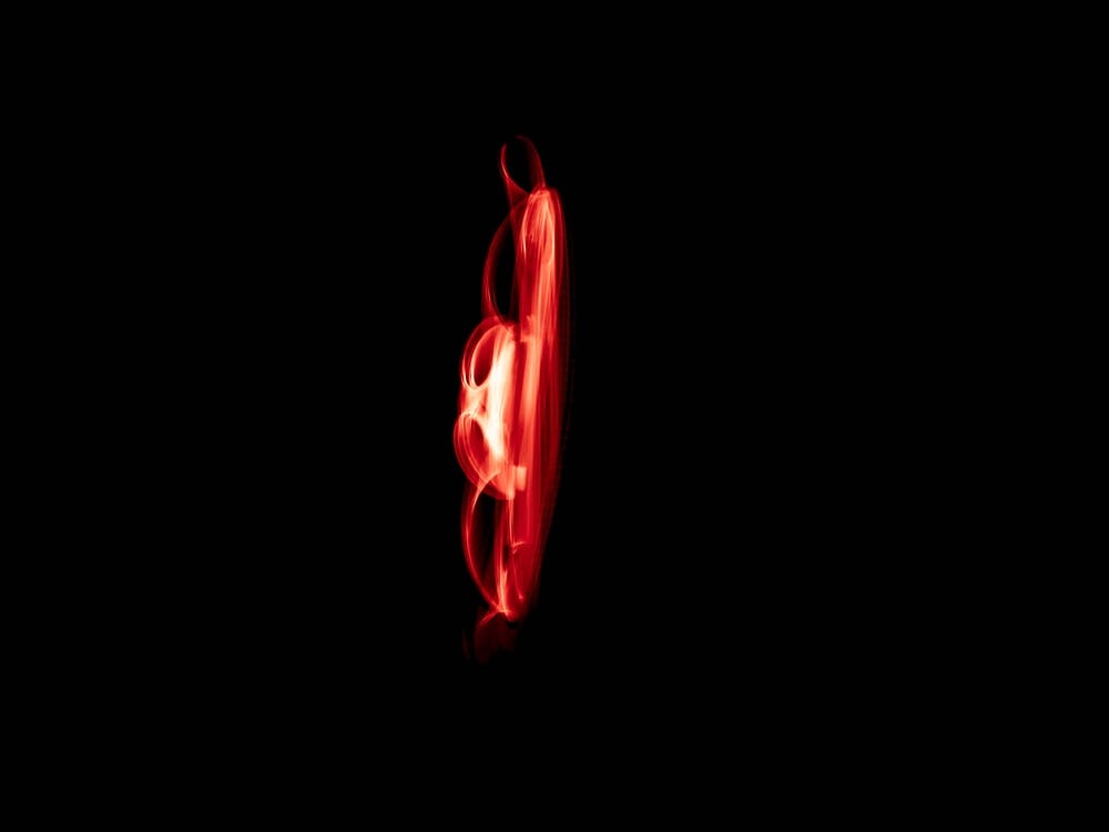 Glowing Abstract Curved Red Lines 3