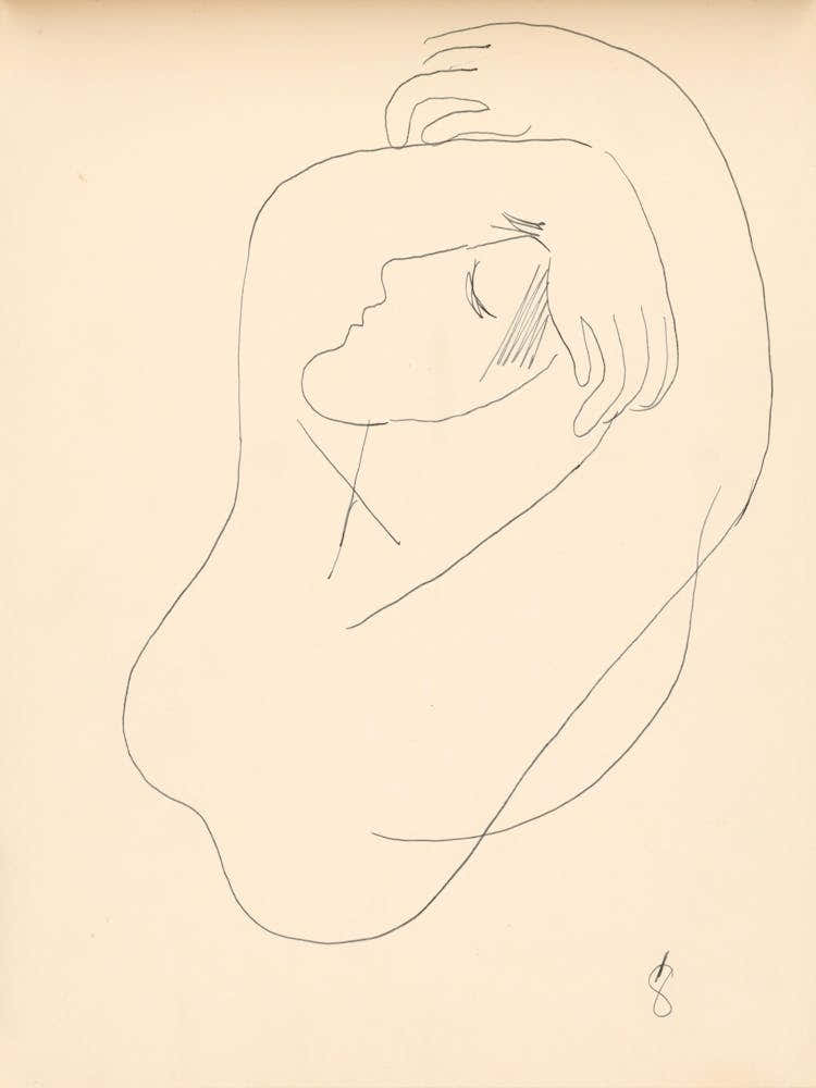 A Woman With Her Hands Raised Above Her Head, Mikuláš Galanda