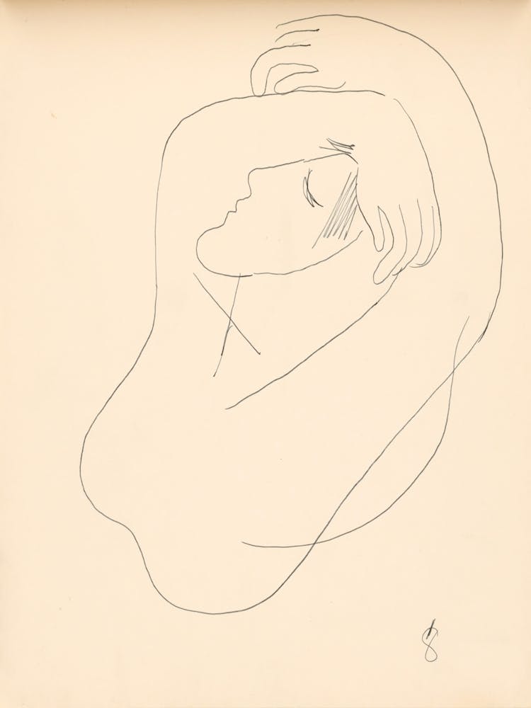 A Woman With Her Hands Raised Above Her Head, Mikuláš Galanda