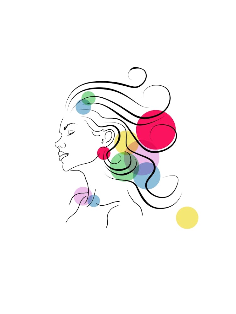 Woman With Colorful Hair