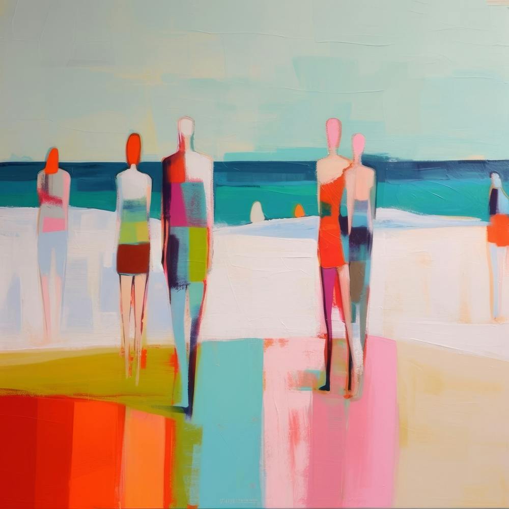 Summer Vibes Color Block Modern Beach Art 4