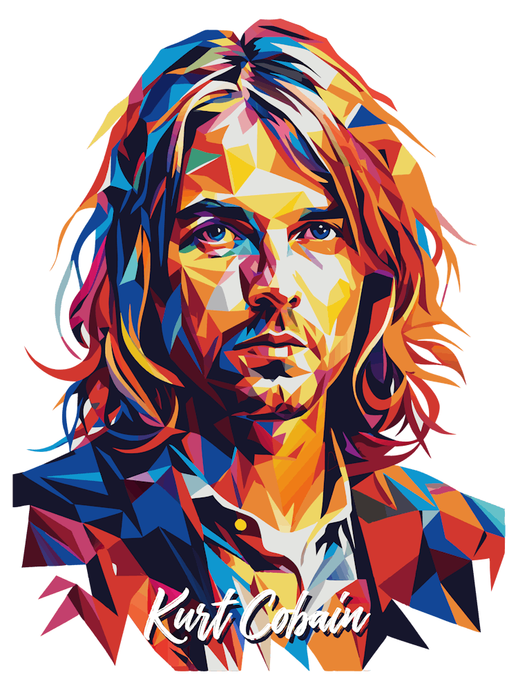 Kurt Cobain Nirvana 03 Portrait Music Icon Style WPAP Pop Art