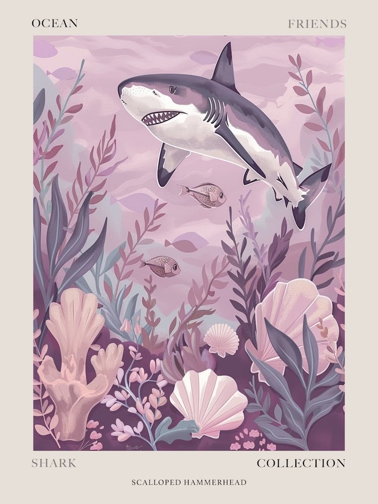 Purple Scalloped Hammerhead Shark 3 Poster