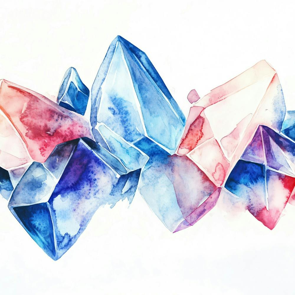 Watercolor Watercolor Of Crystals