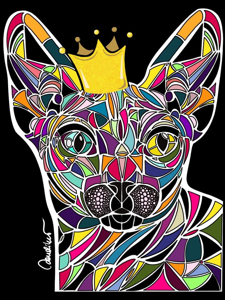 Colorful mosaic cat