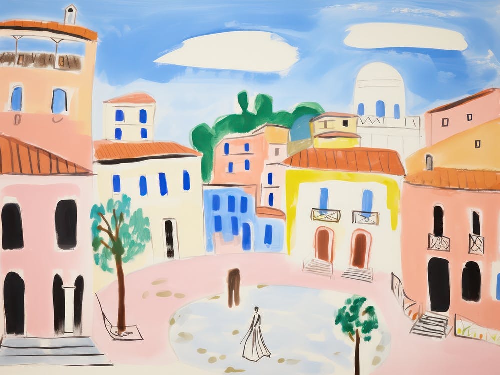 Ravenna Italy Cute Watercolour Illustration 1