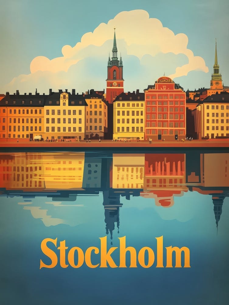 Aihrgdesign A Vintage Travel Poster Of Stockholm