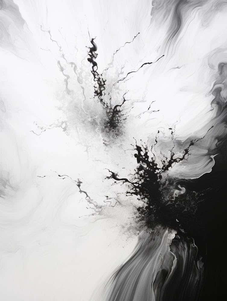 Celestial Whsipers Abstract Black And White 3