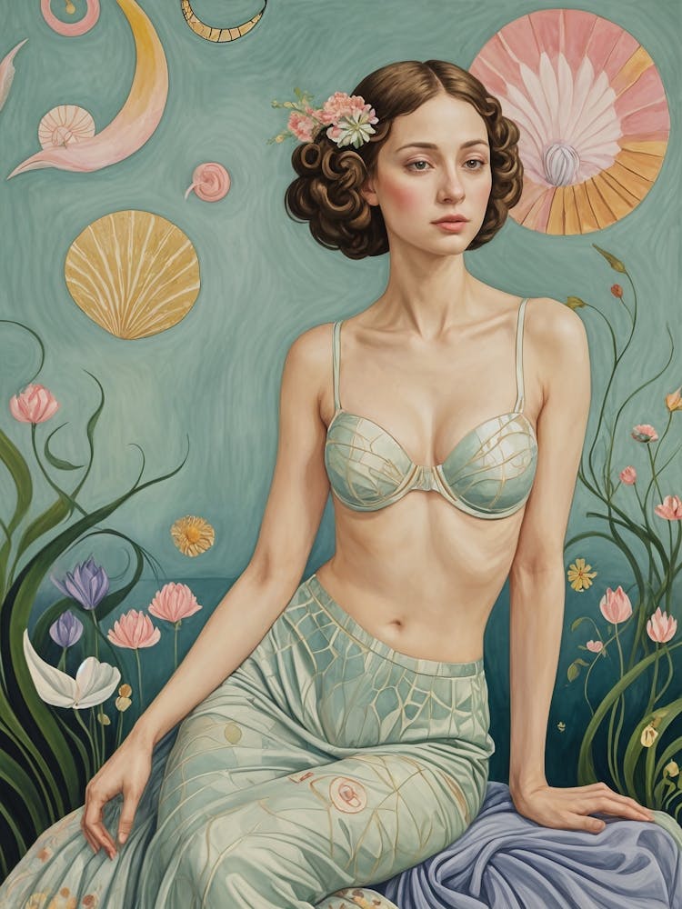 Vintage Mermaid Girl