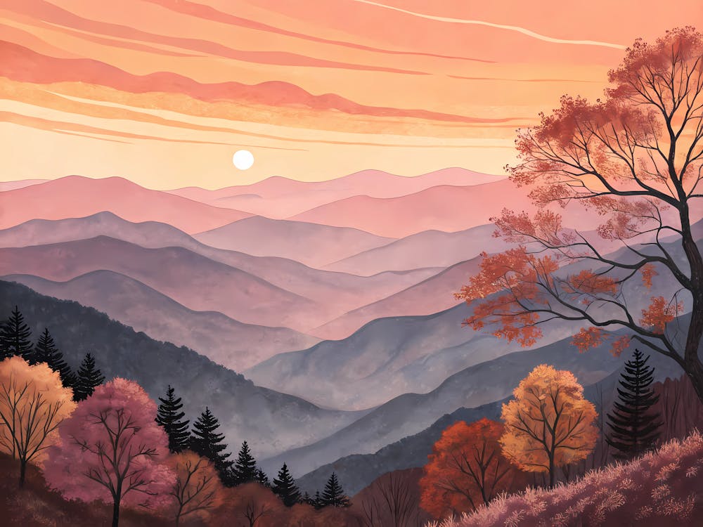 Sunset In The Great Smoky Mountains